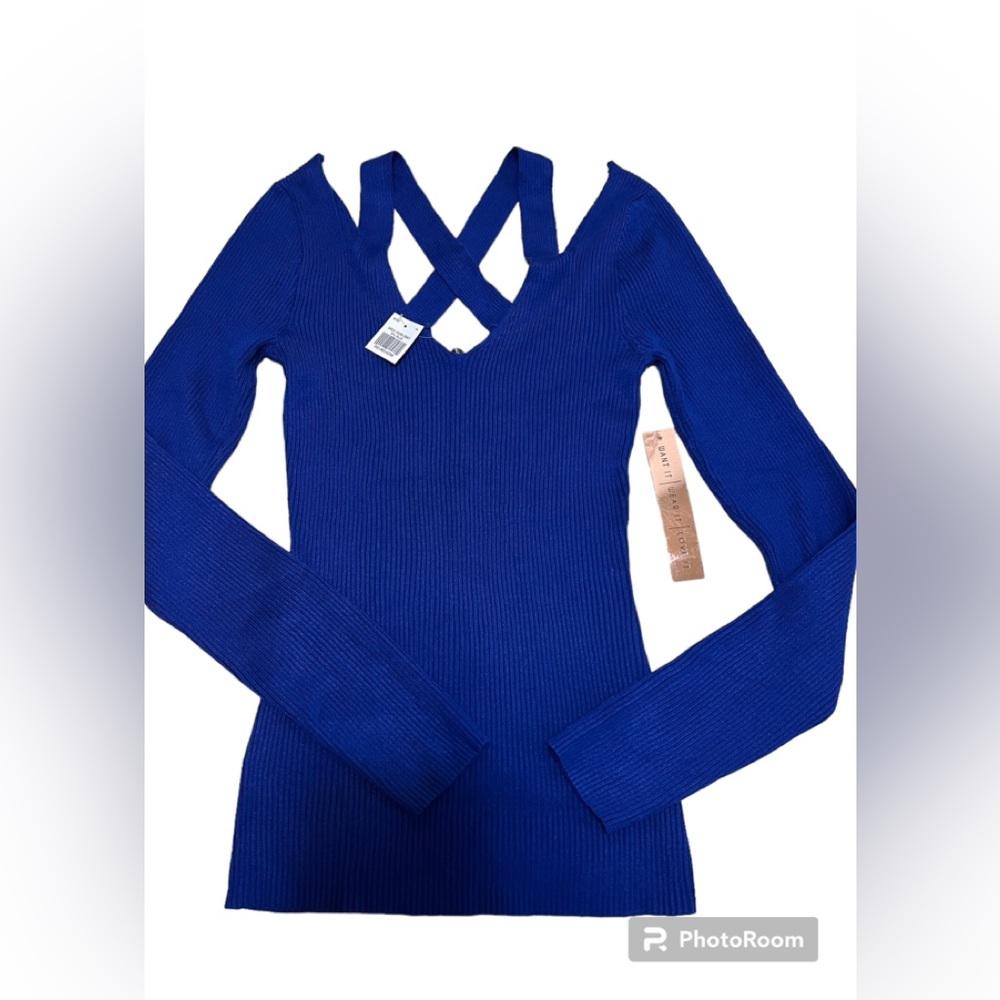 Blue knit sweater